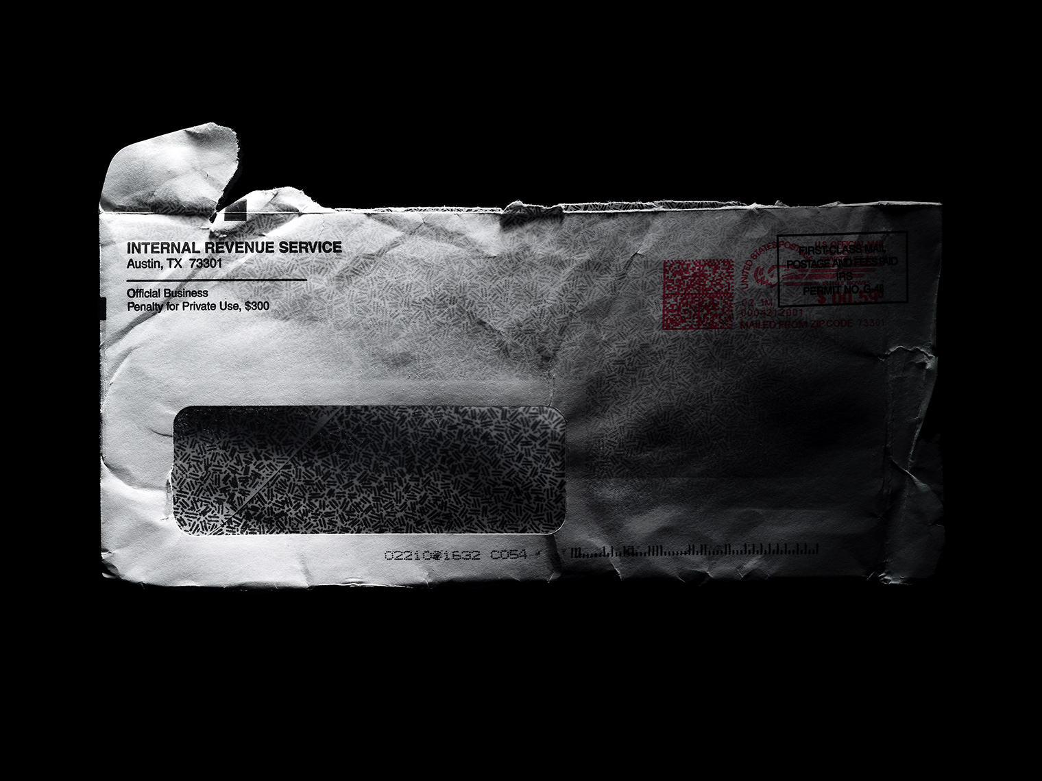 IRS Envelope — Black and White Photography