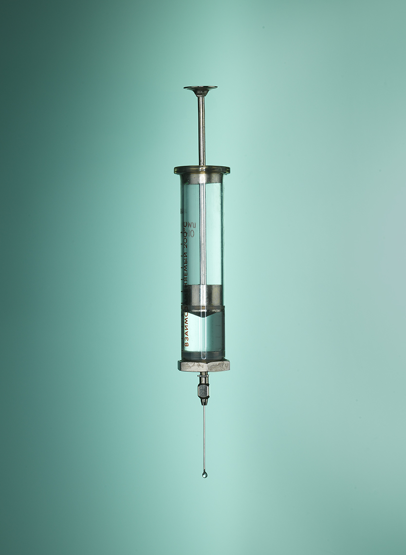 Vintage Russian Syringe — Medical Product Photography 