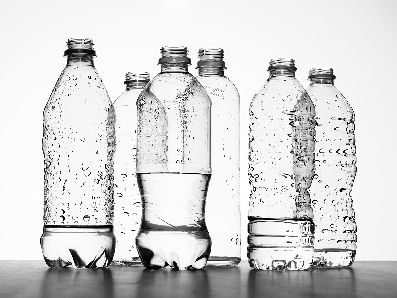 Water Bottles — Black and White Photography